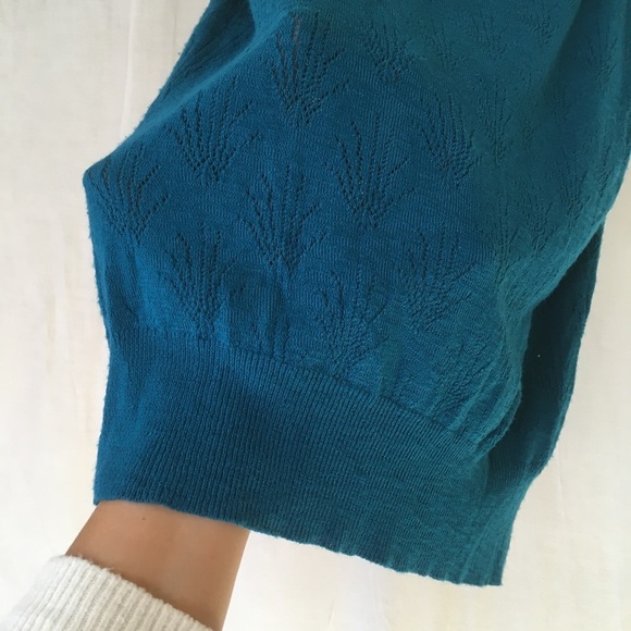 Dana Buchman Rayon Nylon Knit Sleeveless Tank Sz Large Teal Minimal Boho Office - Picture 4 of 12